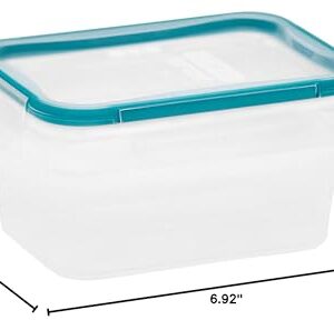 Snapware Total Solution 5-Cup Plastic Food Storage Container with Lid, 5-Cup Rectangular Meal Prep Container, Non-Toxic, BPA-Free Lid with 4 Locking Tabs, Microwave, Dishwasher, and Freezer Safe