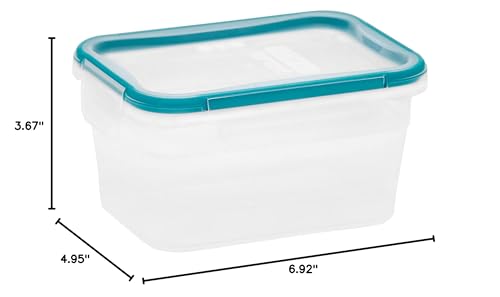 Snapware Total Solution 5-Cup Plastic Food Storage Container with Lid, 5-Cup Rectangular Meal Prep Container, Non-Toxic, BPA-Free Lid with 4 Locking Tabs, Microwave, Dishwasher, and Freezer Safe