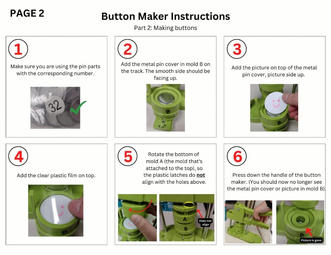 Button Maker Machine 75mm, 3-inch Green Badge Pin Press Button Making Kit with 400Pcs Free Blank Round Button Parts Metal Pin Back & Picture Paper & Plastic Mylar & Cutter, for DIY Keepsake Gift