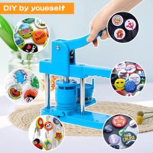 Alldeer Button Maker Machine Multiple Sizes, 1+1.73+2.25 inch Button Maker with 500 Sets Button Making Supplies for Kids, Magic Book, Cutter Machine Badge Pin Press 25+44+58mm Button Press Machine