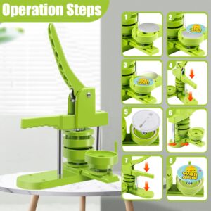 Button Maker Machine Multiple Sizes 1+1.25+2.25 inch, DIY Button Badge Maker Button Press Machine with 300Pcs Button Maker Supplies & Cutter & Keychains & Magic Book for Kids Button Maker Machine Gift