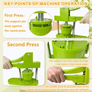 MK.Bear Button Maker Machine 75mm (3 in), DIY Button Pin Maker Machine Kit, Button Press Machine with 100 Sets Button Making Supplies & Circle Cutter & Magic Book