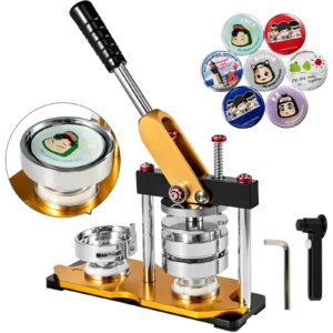 VEVOR Button Maker 75mm Rotate Button Maker 3inch Badge Maker Punch Press Machine with 100 Sets Circle Button Parts for Friends Children DIY Gifts