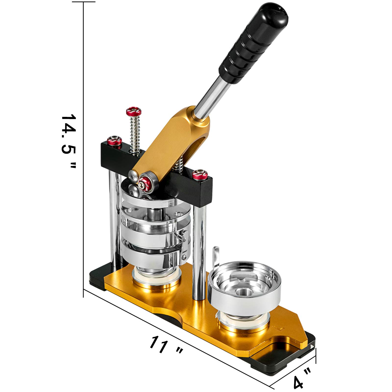 VEVOR Button Maker 75mm Rotate Button Maker 3inch Badge Maker Punch Press Machine with 100 Sets Circle Button Parts for Friends Children DIY Gifts