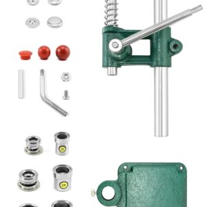 QWORK Button Maker Kit with 3 Sizes Die Sets and 300 Buttons, 11/16", 1", 1-3/16" (18, 25, 30mm) Diameter Hand Fabric DIY Button Making Punch Cloth Button Cover Making Machine Tool