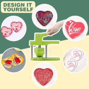 Happizza Button Maker Heart-Shaped Mold, Heart shape Interchangeable Die Mold Button Maker Mould Suitable for Slide Rail Button Maker Machine Pin Maker Machine Button Press