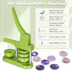 Yescom 2 5/16" 58mm Backpack Pin 100 Sets Button Maker Machine Installation-Free DIY Pin Badge Punch Press Kit