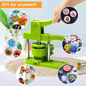 Alldeer Pin-Maker-Machine 1.25+2.28 inch (32+58mm), Button Maker Machine Multiple Sizes with 300 Sets Button Supplies for Kids, Badge Maker Machine DIY Gift Pin Press Kit