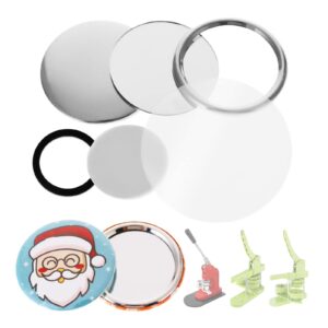 BEAMNOVA 100 Sets of Pocket Mirrors 58mm / 2.28 in (Approx. 2-1/4 inch) Round Button Parts Supplies for Button Maker Machine