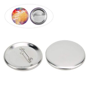 Blank Button Making Supplies, Round Badge Button Parts, Metal Button Pin Badge Kit for Button Maker Machine, DIY Crafts