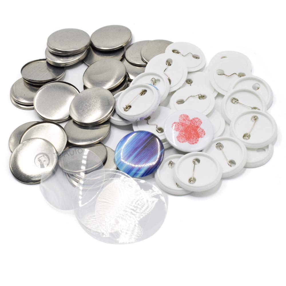 100 Sets Pin Back Button Parts for Badge Maker Machine Button Made DIY Crafts and Children's Craft Activities (32mm 1¼ inch)