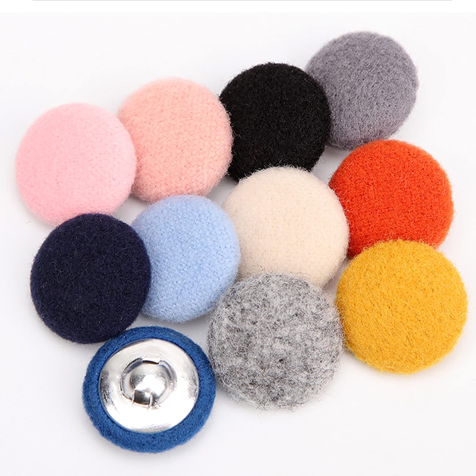 Bundle: BEAMNOVA 300 Sets of Button Supplies for Fabric Button Maker Kit Punch Press Cloth Button Cover Making Machine, 100 Sets of Each 18mm, 25mm, 30mm