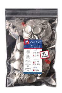 100 buttons to cover - made in usa - self cover buttons with flat backs - size 45 with tool