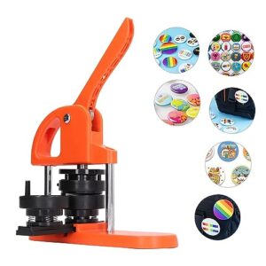 Button Maker Machine, Button Pin Maker with 400 Button Parts, Professional DIY Round Pin Maker Kit Badge Button Press Machine for Family Present (58mm)