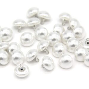 usosou 10mm mushroom semicircle pearl buttons, white faux pearl buttons for sewing, shirts, skirts, wedding dresses, jewelry decorations, diy crafts (40pcs 10mm(0.394inch))