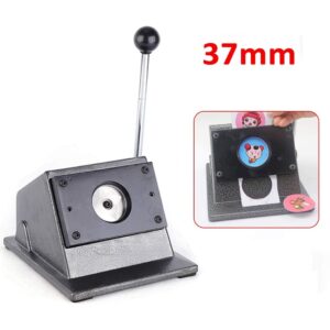 Card Machine TBVECHI 37mm Manual Round Punch Die Cutter Graphic Badge Button Maker Perfect Match DIY Button Badge Making Kit (USA Stock)