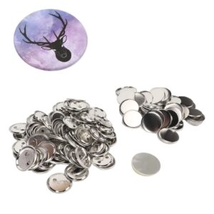 100 Set Blank Pin Back Button, 50mm Round Button Pin Badge Kit for Button Maker Machine with Shells Back Cover and Clear Film (50MM)