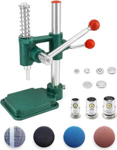 hacsyp hand press punching machine, handmade fabric covered button maker machine kit, cloth button cover making machine diy tools with 3 molds