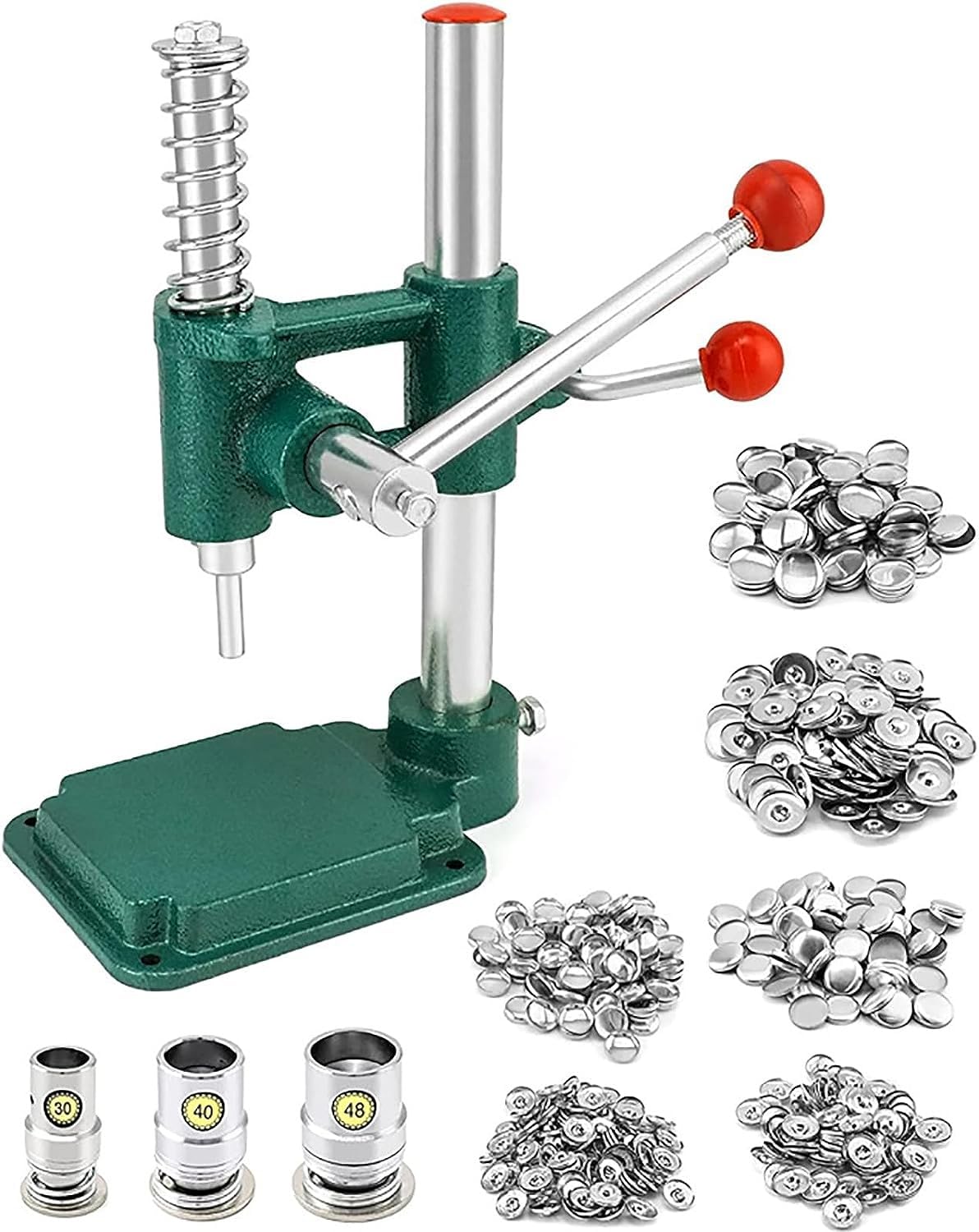 HACSYP Hand Press Punching Machine, Handmade Fabric Covered Button Maker Machine Kit, Cloth Button Cover Making Machine DIY Tools with 3 Molds