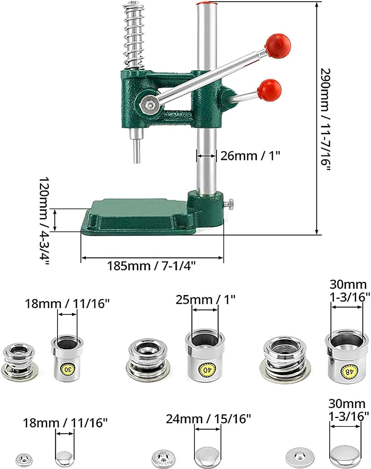 HACSYP Hand Press Punching Machine, Handmade Fabric Covered Button Maker Machine Kit, Cloth Button Cover Making Machine DIY Tools with 3 Molds