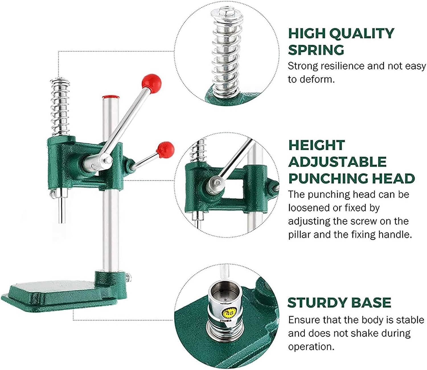 HACSYP Hand Press Punching Machine, Handmade Fabric Covered Button Maker Machine Kit, Cloth Button Cover Making Machine DIY Tools with 3 Molds