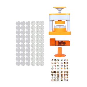 DYNWAVE DIY Pin Badge Button Maker Brooch Pin Making Machine Lightweight Decoration Supplies Creative Badge Die Mould Button Maker Machine for Kids, with 48 Set