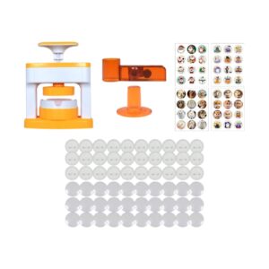 DYNWAVE DIY Pin Badge Button Maker Brooch Pin Making Machine Lightweight Decoration Supplies Creative Badge Die Mould Button Maker Machine for Kids, with 48 Set