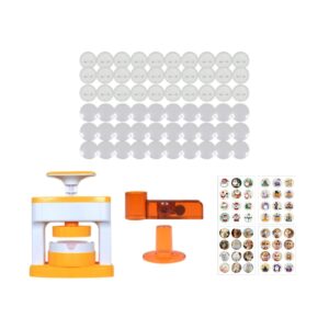 DYNWAVE DIY Pin Badge Button Maker Brooch Pin Making Machine Lightweight Decoration Supplies Creative Badge Die Mould Button Maker Machine for Kids, with 48 Set