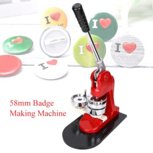 Tyenaza Badge Making Machine, 58mm(2.25 inch) Button Maker Pressing Machine DIY Gifts Pin Maker with 800pcs Button Parts