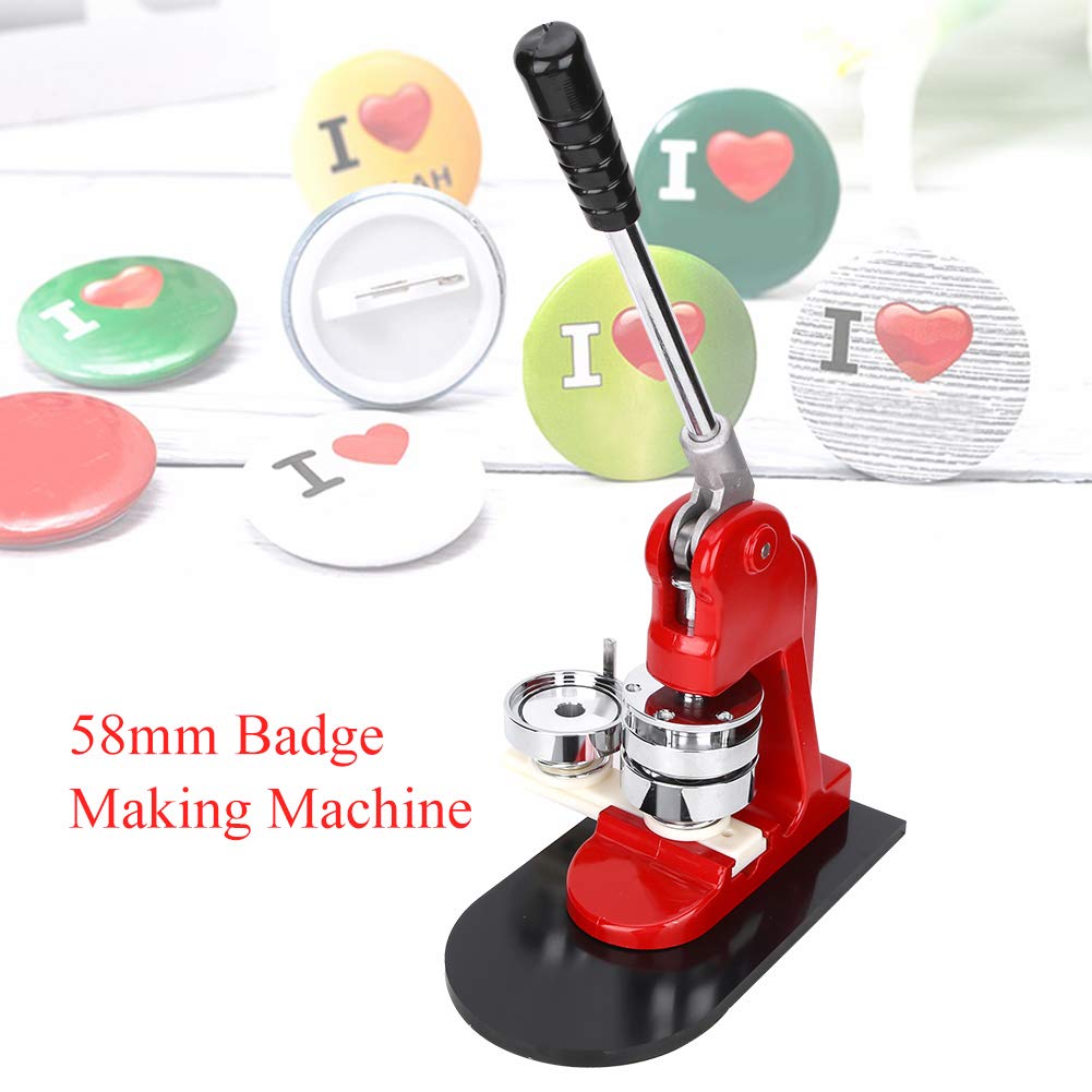 Tyenaza Badge Making Machine, 58mm(2.25 inch) Button Maker Pressing Machine DIY Gifts Pin Maker with 800pcs Button Parts