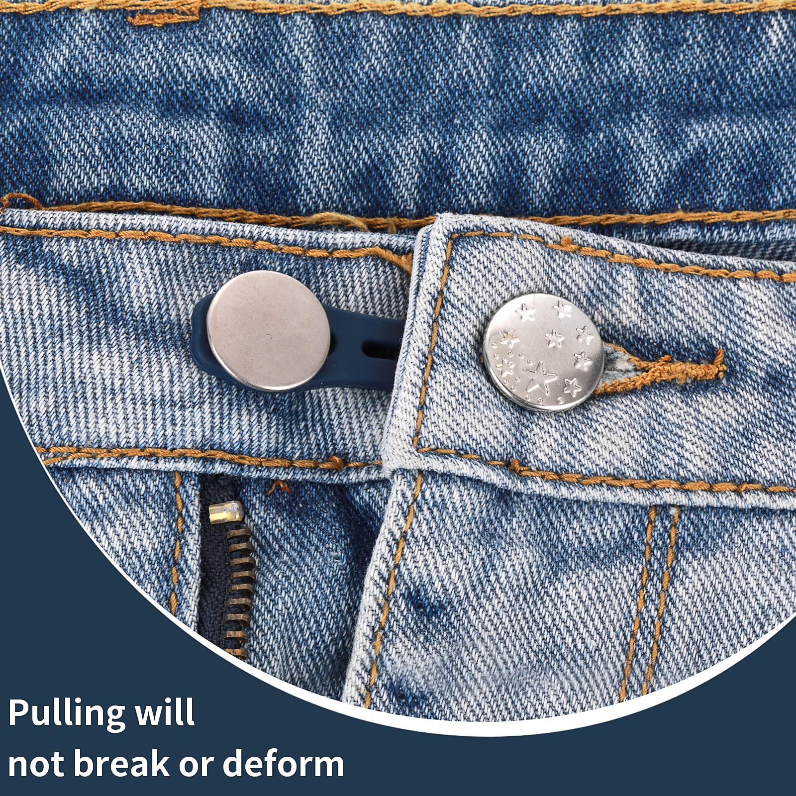 Abeillo 10 Pack Pants Expander Button, 10 Styles Jeans Waist Extender Button for Men and Women, Collars/Cuffs No Sew Metal Adjustment Buttons for Extender Jeans Pants Collar, Dress Shirts