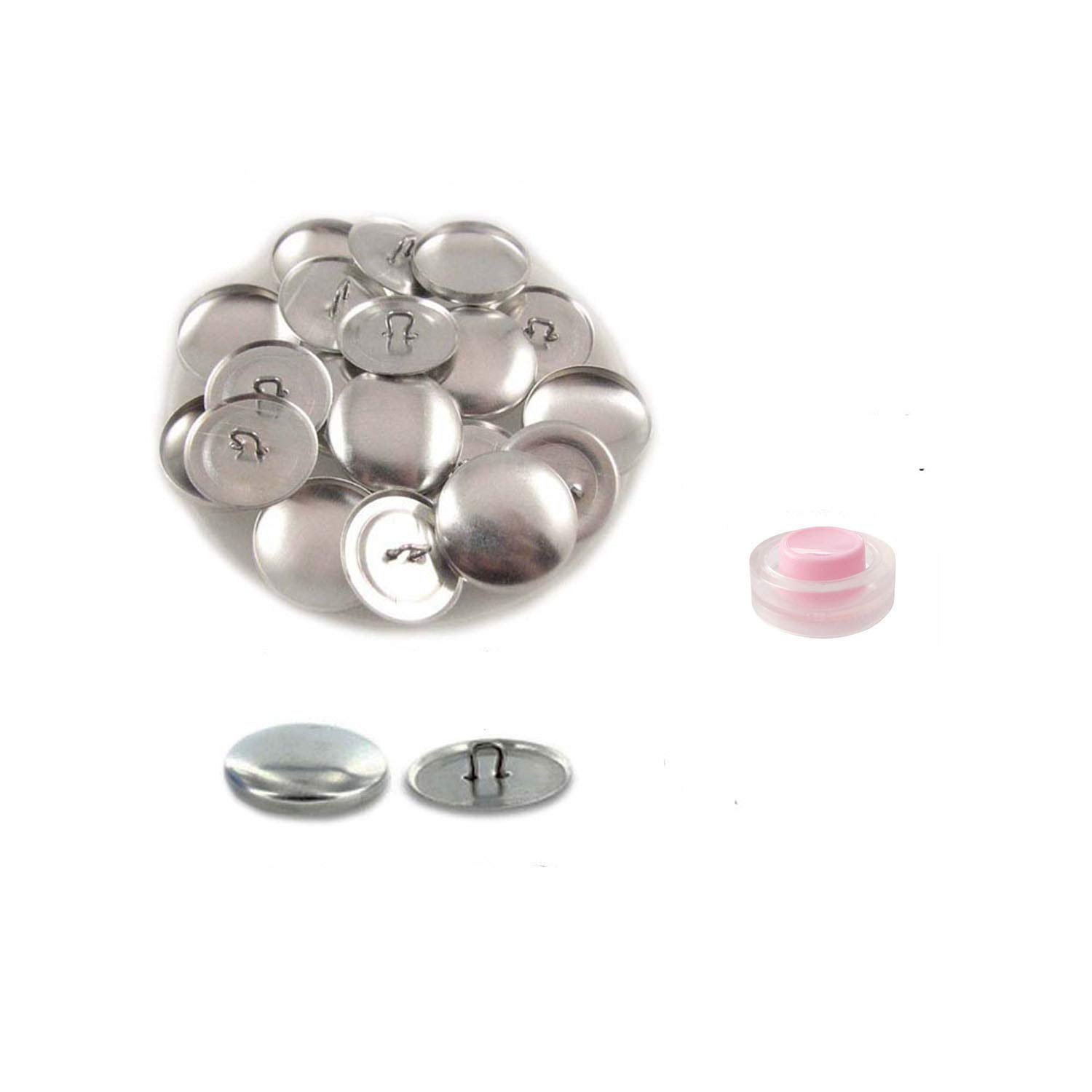 Cover Buttons - 1/2" (SIZE 20) KIT - WIRE BACKS - QTY 10 SETS