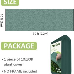 Plant Covers Freeze Protection, 10 FT x 30 FT Frost Cloth Plant Freeze Protection Cover, Garden Fabric Floating Row Cover for Winter, Summer Overheat Prevention and Insects Barrier for Outdoor Plants