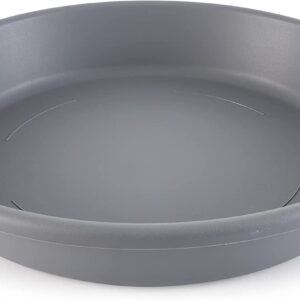 The HC Companies 21 Inch Round Plastic Classic Plant Saucer - Indoor Outdoor Plant Trays for Pots - 21"x21"x3.63" Warm Gray