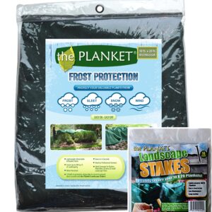 Planket Plant Frost Protection Cover Kit, 10 ft x 20 ft Planket + 14 Landscape Stakes