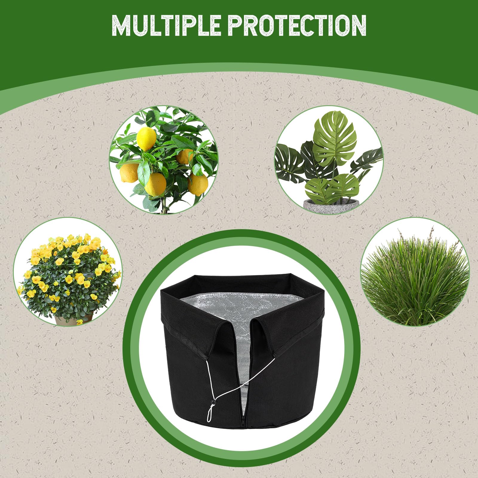 Ecmln 2PCS Plant Winter Protection Pot, Winter Plant Frost Protection Cover,16.9 * 19.2in Flower Pot Protection Bag for Winter Outdoor Fruit Trees Potted Plants Shrubs (2PCS)