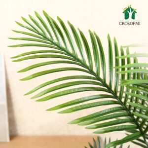 CROSOFMI Artificial Areca Palm Tree 5 Feet Fake Tropical Palm Plant,Perfect Faux Dypsis Lutescens Plants in Pot for Indoor Outdoor Home Office Garden Modern Decoration Housewarming Gift，2Pack