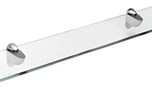 Spancraft Glass Heron Glass Shelf, Brushed Steel, 12 x 24