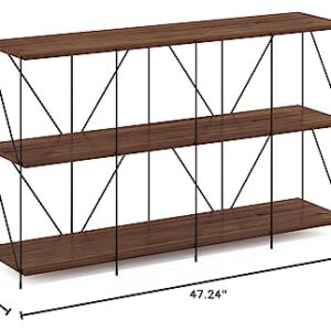 Furinno Besi 4 x 2 Multipurpose Shelf Display Rack with Metal Frame, Walnut Cove