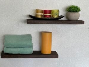 daisy's findings floating shelves for wall | 1 rustic wood shelf for wall | floating shelves for bathroom, floating wall shelves for living room, bedroom, kitchen, office