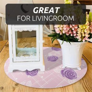 12X120 Inch Shelf Liner for Kitchen Cabinets, PVC Drawer Liner for Dresser Non-Slip Bathroom, Non-Adhesive Cabinet Liner Washable (Purple Bloom)(1 Roll)