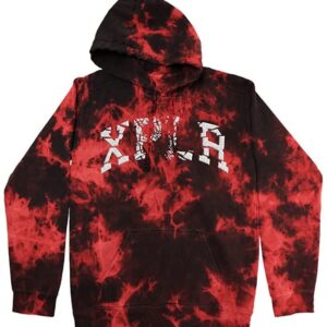 XPLR Shatter Red Tie Dye Sam and Colby Merch Pullover Hoodies Two Piece Set Women Men's Hoodie Suit (JL02704A01-Hoodie,2XL)