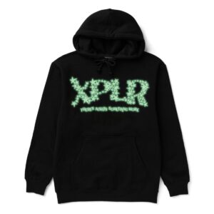 xplr glow in the dark stars unisex fashion hoodie casual pocket drawstring pullover clothing (black2,x-large)