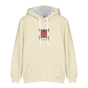 XPLR Sam and Colby Merch Roses Hoodie Long Sleeve Streetwear Men Women Sweatshirt Fashion Clothes (Beige,S)