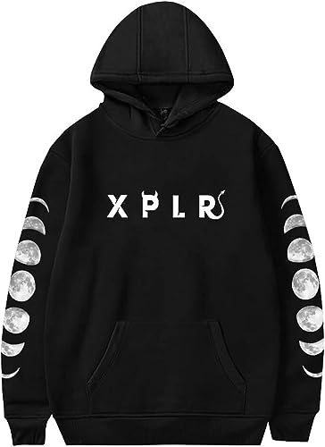 JJTOANE XP&LR Merch Hell Week 22 Cloud Hoodie Long Sleeve Sweatshirts Men Women's Pullover Sam and Colby Clothes (Black,M)