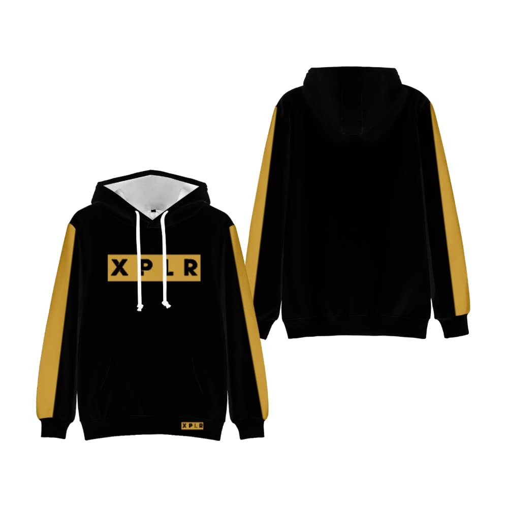 XPLR Gold New Logo Sam Colby Merch Hoodies Men Women Hooded Streetwear Hip Hop Sweatshirt Harajuku Clothes (JL02724A01,L)