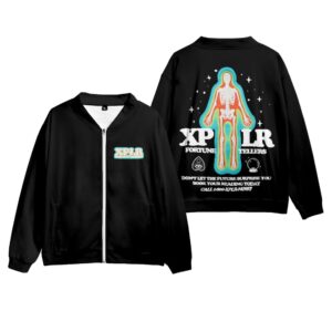 xplr fortune teller bomber jacket merch women men long sleeve varsity baseball uniform jacket coat (a,m)