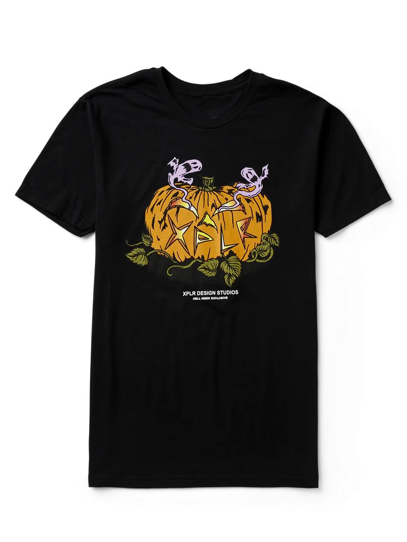 XPLR Merch XPLR Pumpkin T-Shirt Casual Shirt Women Men Fashion Casual Short Sleeve Streetwear (Black,4X_l)