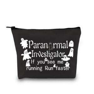 xyanfa ghost hunting makeup bag ghost lover if you see me running run faster ghost hunter halloween paranormal investigator cosmetic bag (paranormal investigator)