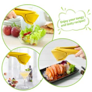 EastLink Lemon Squeezer Manual, Max Juice Extraction Lemon Juicer Squeezer, Easy-to-Use Flat Lemon Lime Squeezer with Leverage to Reduce Effort, Citrus Squeezer with Built-in Strainer, Yellow